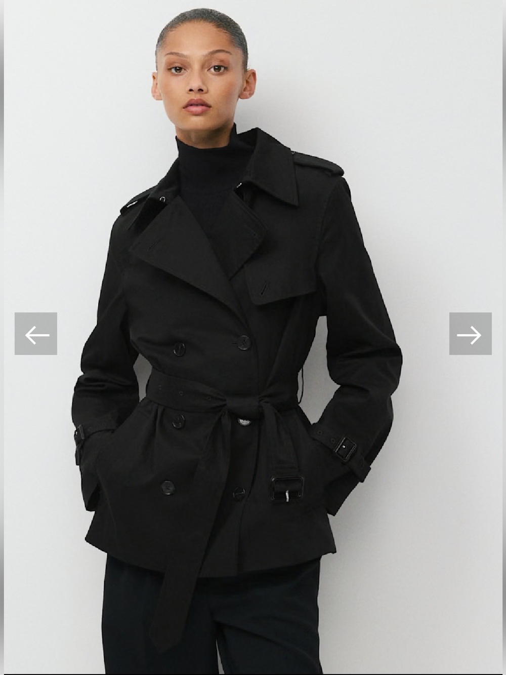Aritzia The Finch Short Trench Coat Double-Breasted Size XL